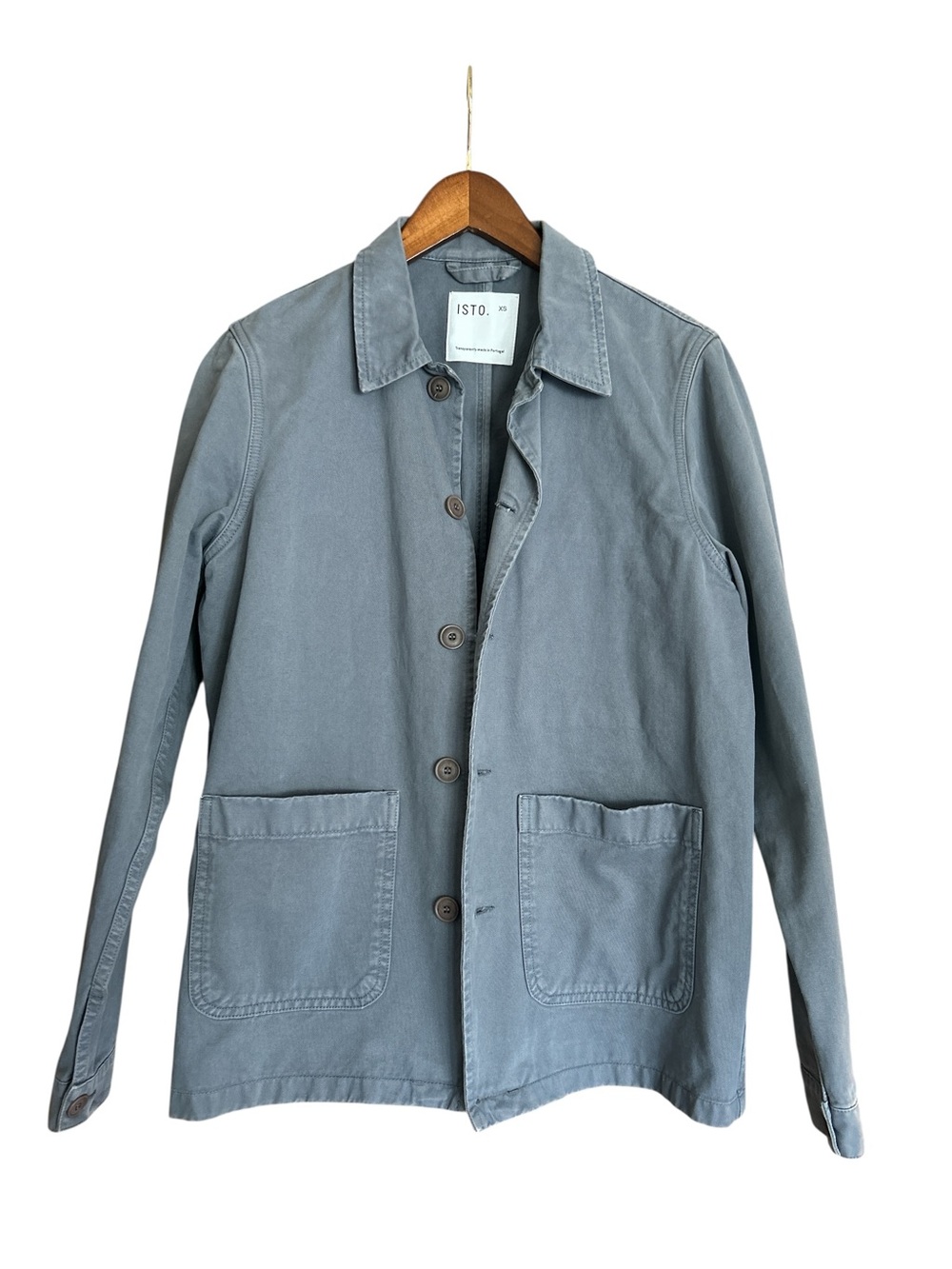 Organic Cotton Chore Coat Made in Portugal by ISTO - Front Pockets